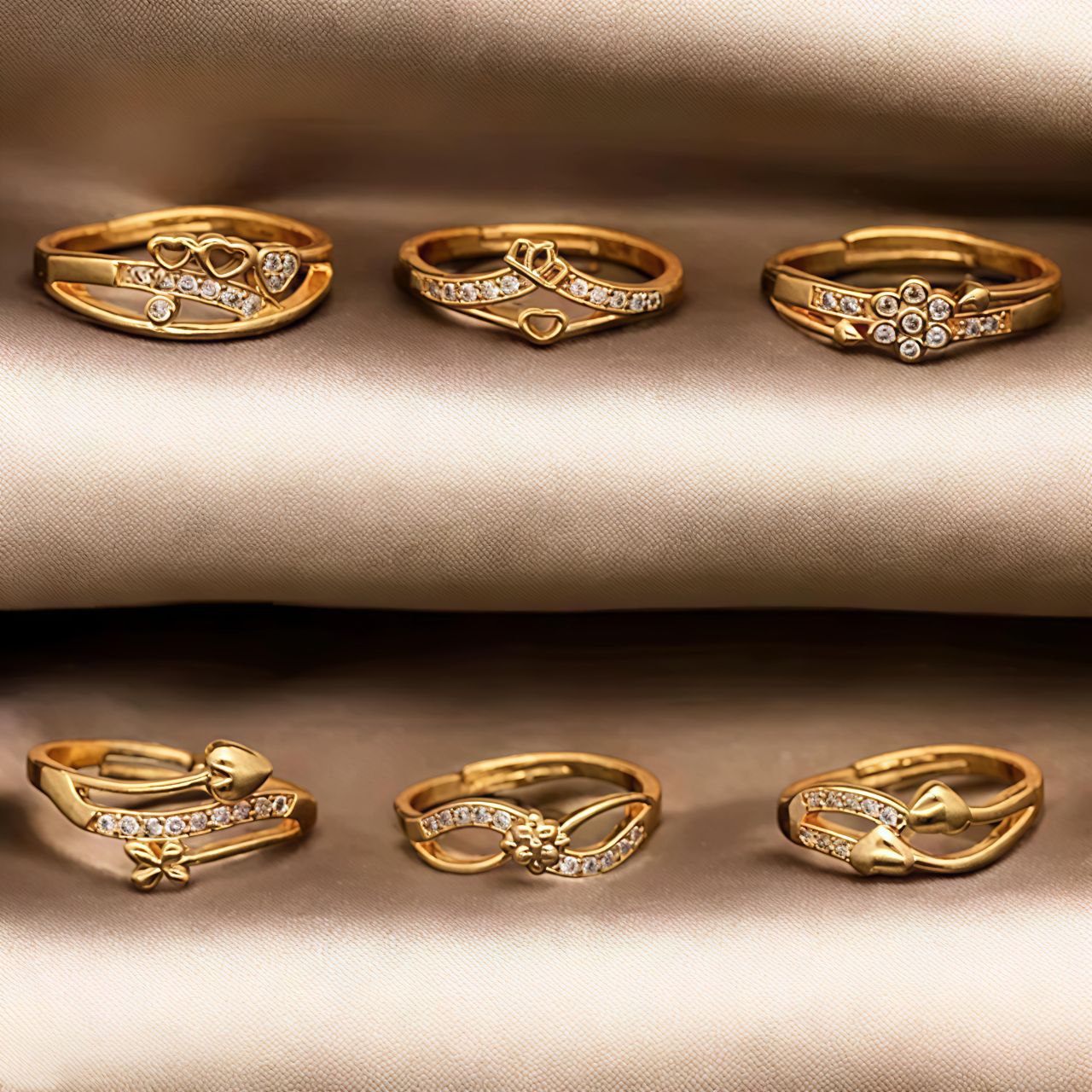 Daily wear ring combo of 6 for women