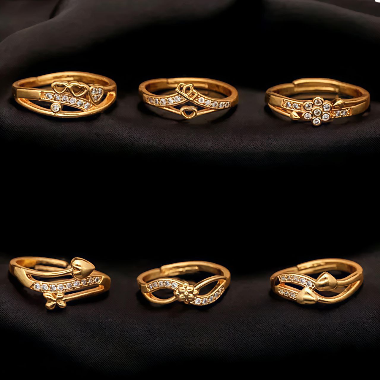 Daily wear ring combo of 6 for women